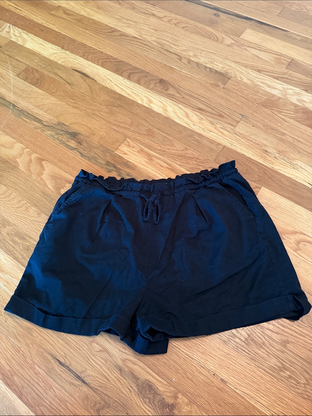 SO Black High-Waist Drawstring Lounge Shorts